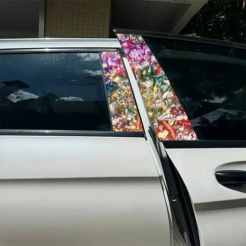 set of 2 decals for cars made from durable vinyl with a semi matte end are easy to apply and glass and metal suitable for all types of vehicles great as gifts for halloween thanksgiving and christmas