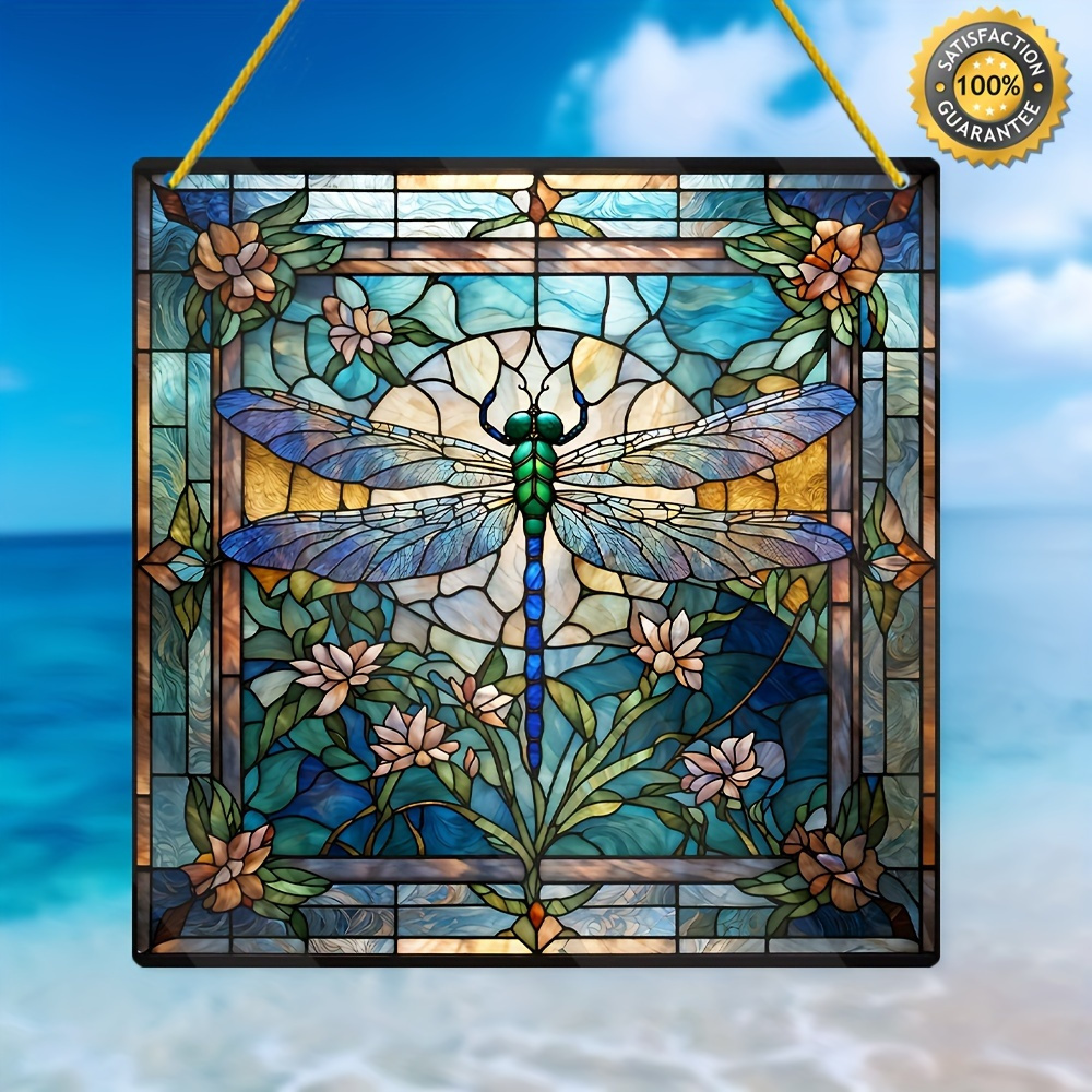 TEMU Décoration de Fenêtre en Acrylique Colorée Géante 2D Plate - Panneau , Couronnes pour Porche, Déco Jardin et Arrière-Cour, Cadeau d'Anniversaire