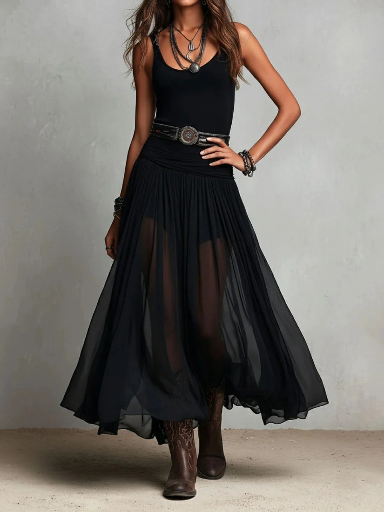 formal black boho dress Black wedding dress, boho dress – HJ Boutique main image 0