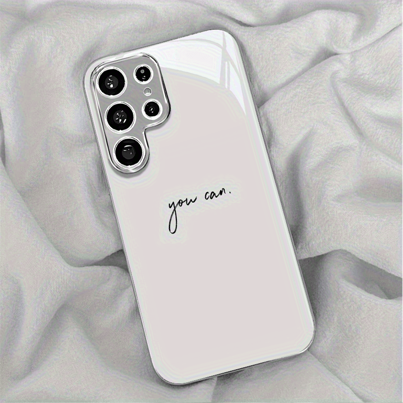 Ohišje za telefon: Minimalistično črno elektroplatinirano srebrno ohišje, primerno za Galaxy S25 Ultra, S25 Plus, S25, S24 Ultra, S24 FE, S24