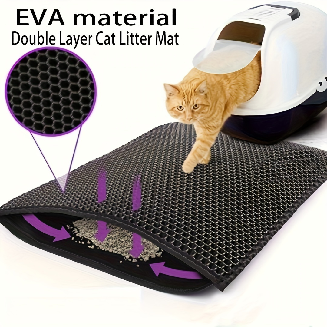 

Double Layer Eva Cat Litter Mat - Washable, , Easy To Clean - Cat Litter Box