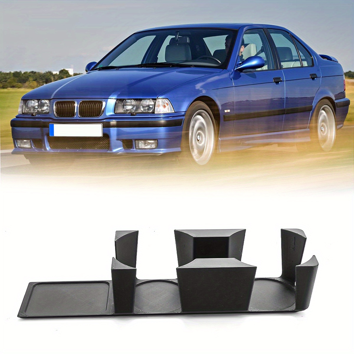 E-shop Auto-Getränkehalter, Geeignet für BMW E36 Doppelter Getränkehalter, Kaffeebecher-Halter im Auto-Aufbewahrungsbox, Stabiler und Robuster Halt,