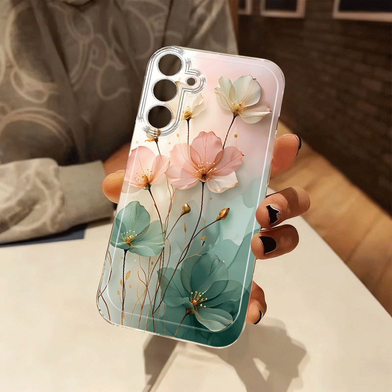   para teléfono -   transparente   con degradado floral para samsung s26ultra/s26plus/s26+/s26/s25ultra/s25fe/s25/s24/s23/s22/s21/s20/plus/+/ultra/fe,   anticaídas personalizada para hombres y mujeres