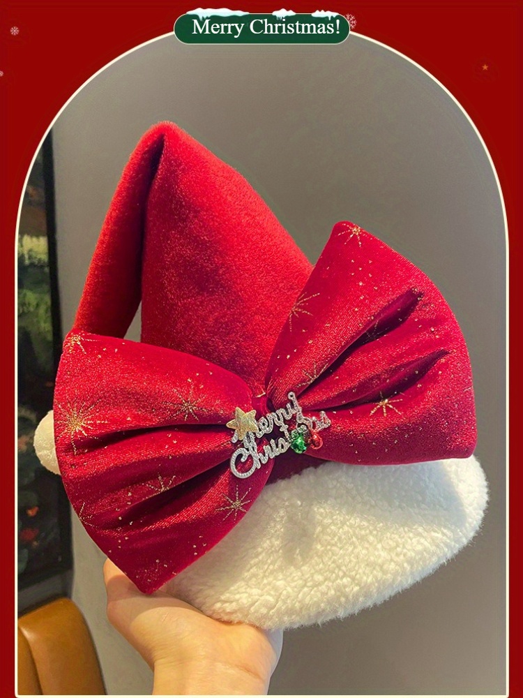 Schattige Herten Kerstmuts - Rood & Wit Santa Feestaccessoire met Pluizige Oren, Lichtgewicht Feestdecoratie voor Cosplay, Foto Props, Kerstfeesten - Geen Montage Nodig, Feestelijke Partymuts, Kerstkostuums, Cosplay Hoofddeksel, Speels Ontwerp, Zachte Textuur, Seizoensgebonden Hoofddeksels, Whimsical Design, Alleen Handwas, Cadeau voor Haar, Fotoshoot Props, Schattige Herten Rodehoofd Kleine Hertje, Feestelijke Kleding, Cosplay Props, Kerstversiering, Zachte Hoofddeksels, Lichtgewicht