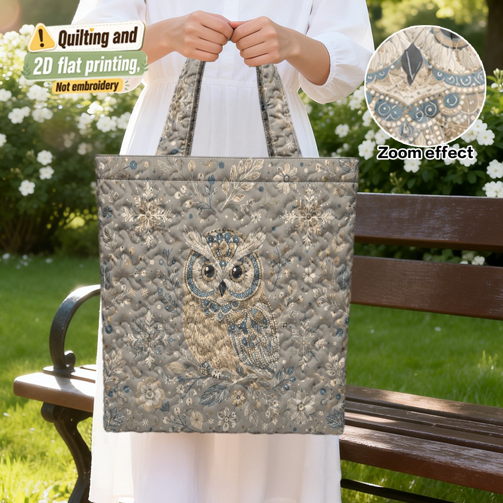 quilted and 2d flat printing non embroidered 1pc winter floral   stylish tote bag durable soft strap handbag   work gym and travel