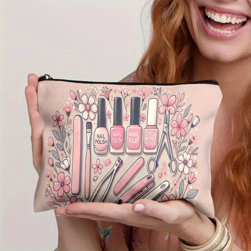TEMU 1pc, Zipper Closure Cosmetic Bag, Durable Anti Fade Bag, Portable Storage Bag, Student Pencil Case, Toiletry Bag, Pencil Case Travel Bag, Snack