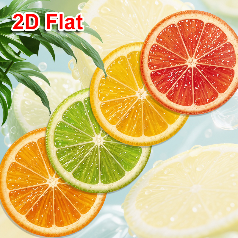 TEMU 4pcs Wood Coasters Suitable For Kitchen, Bar, Cafe - Non-slip Thermal Insulation Fruit-shaped Placemats With Lemon,, Pineapple Designs, Hand