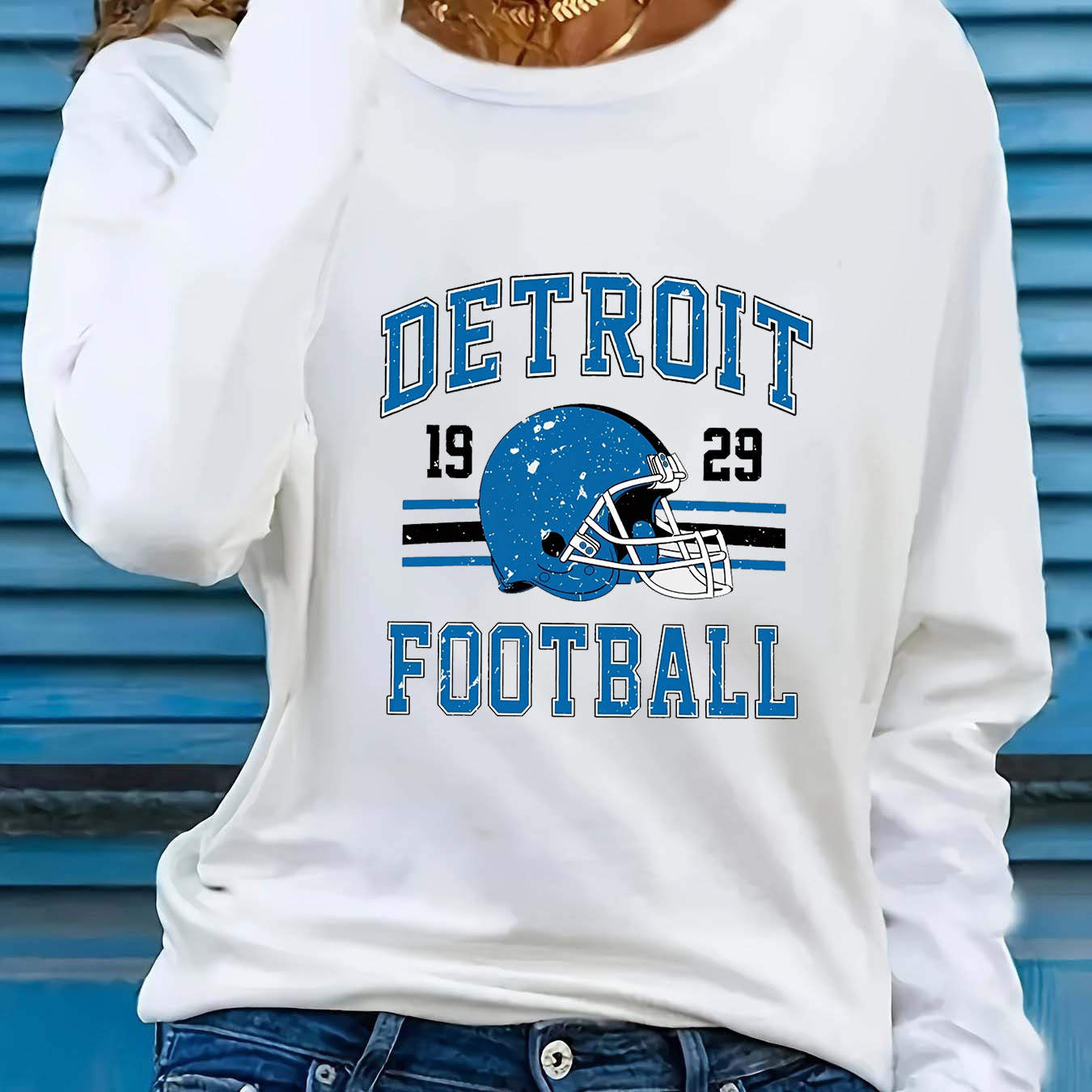 

Rugby Print Sports Rugby Clothes Casual T-shirt Women's Clothing Detroit Casual T-shirt Women's Clothing 20