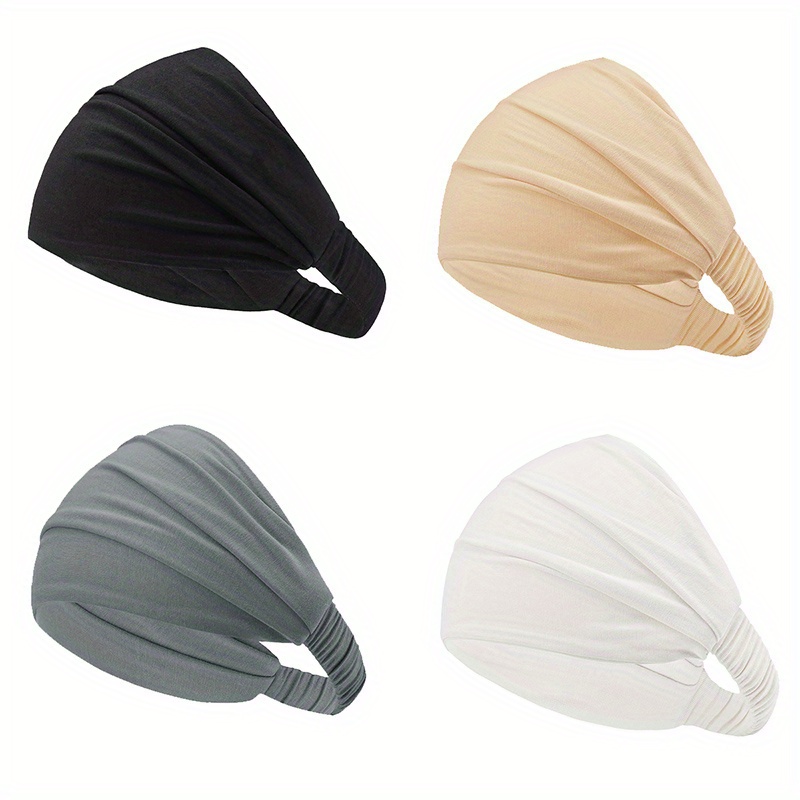Image of 4-pack Elegant Polyester Hijab Headscarves- Lightweight, Fitted Hair Bonnets With Yarn-dyed , Machine Washable- Versatile Occasion Wear