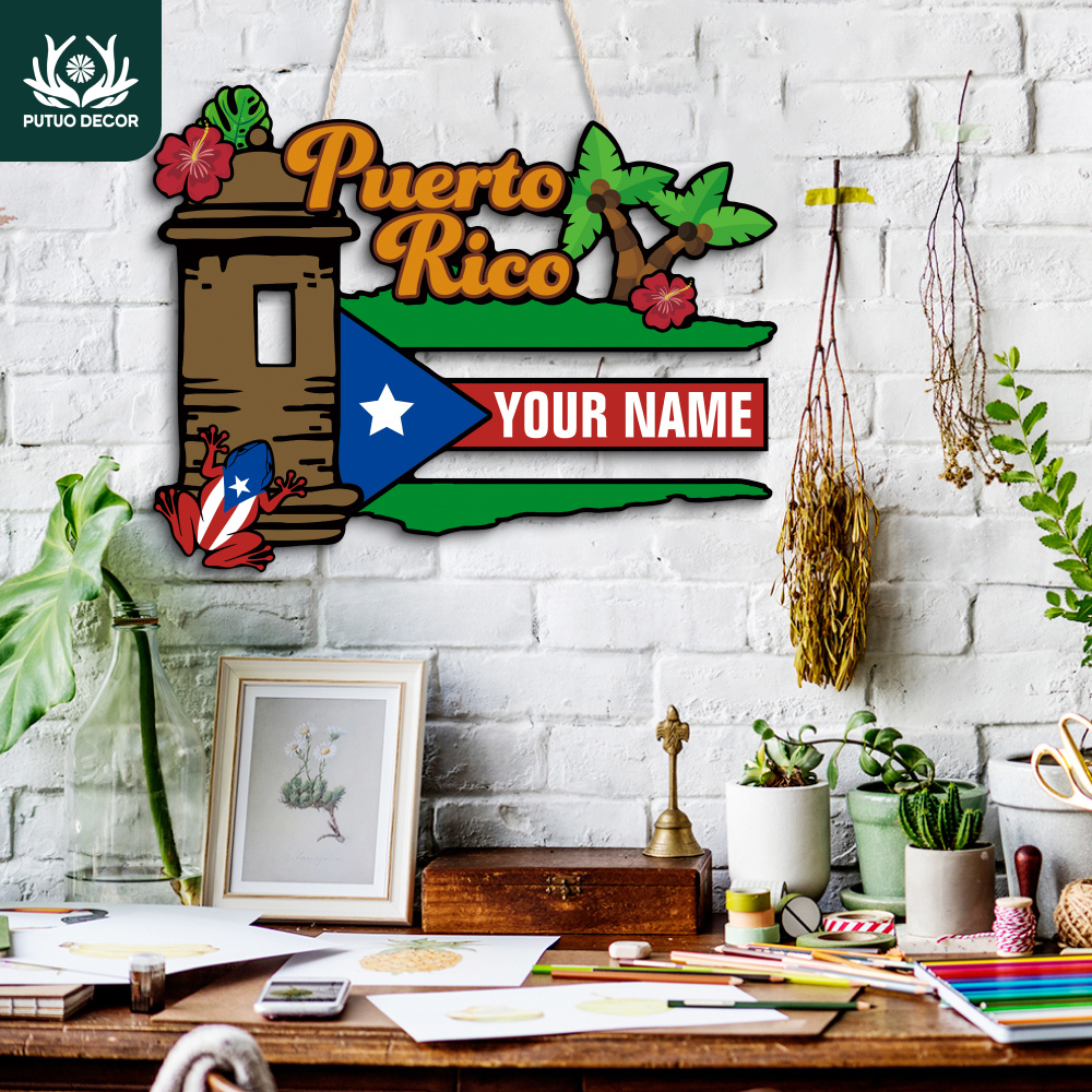 

Custom Puerto Flag Wooden Sign - Personalized For Home, Game Room, Living Room, Bedroom - Unique Gift Idea