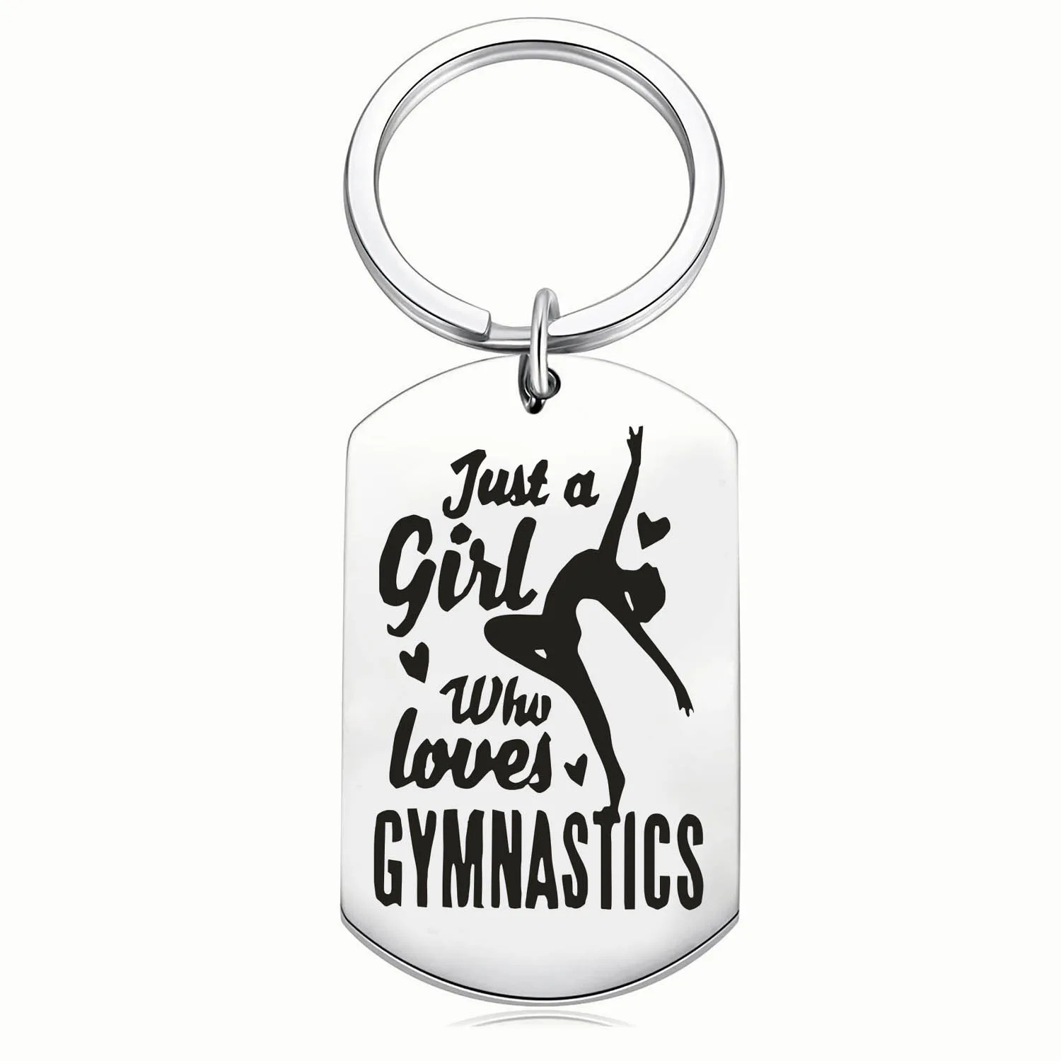 TEMU 1pc Stainless Steel Keychain Engraved With " Who Gymnastics". A Durable Metal Key Ring Perfect For Girls And Are Gymnastics Enthusiasts, Ideal