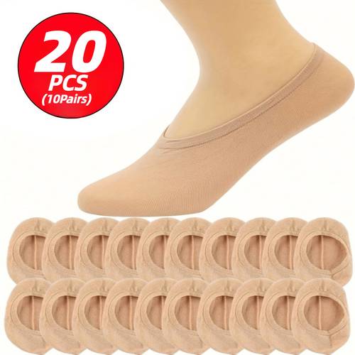 20pcs 10pairs womens soft and breathable short socks mens high elastic socks crew socks comfortable breathable socks suitable for men and womens daily wear socks easy and comfortable neutral tube socks
