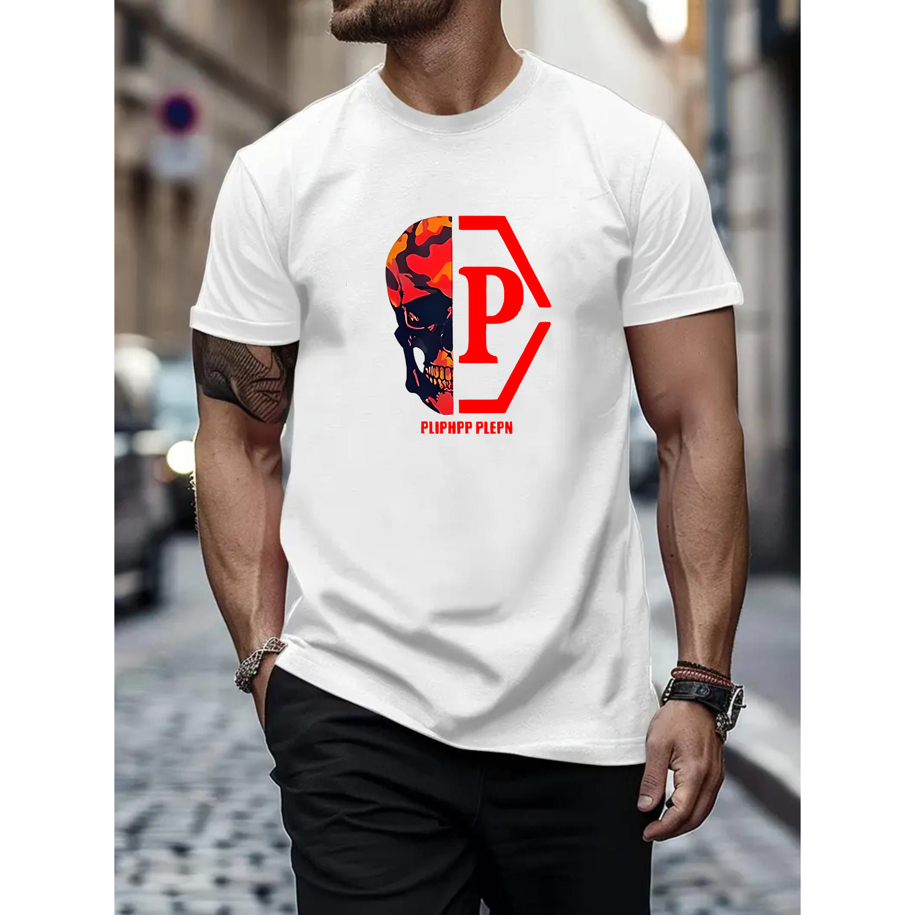 

1pc T- Letter , , , Regular Fit, Summer Tee For Adults