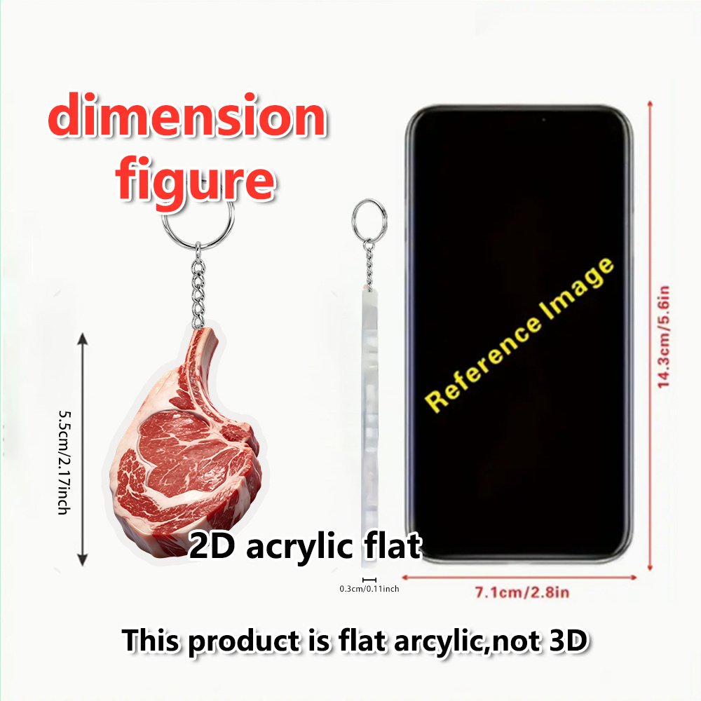 TEMU Piatto 2D, 1 pz Portachiavi 2D in Acrilico, Ciondolo , Ciondolo per Borsa, Portachiavi, Ornamento, Piccolo Regalo per Famiglia, , Festa di