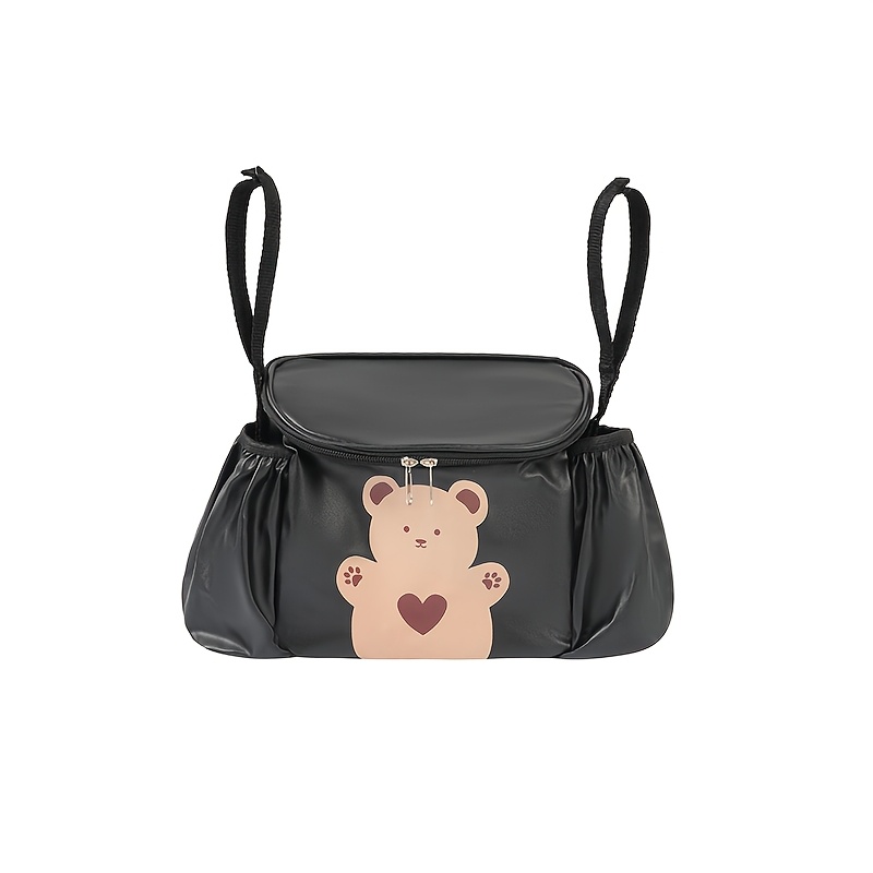 TEMU 1pc Cute Bear Pattern Waterproof Electric Scooter Front Bag, Large Capacity Universal Handlebar Storage Pouch, Durable Scratch-resistant Hanging