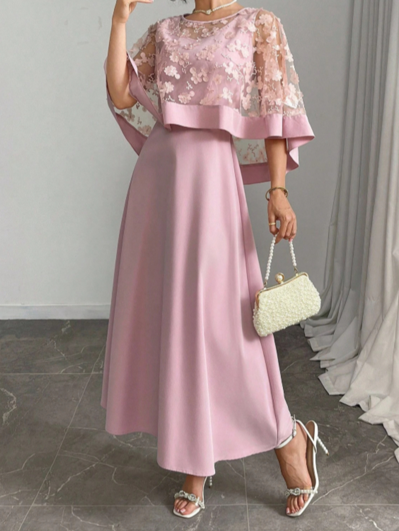 pink long dress for women sold on Temu United States