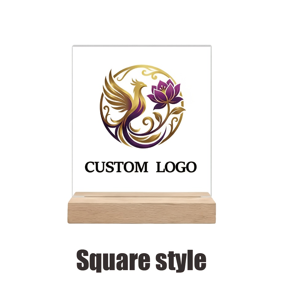 TEMU 2d Flat 1pc Customizable Photo/logo/name/image Acrylic Ornament For Couples, Family, , Pets, Scenery, Bedroom, Living Room, Office Desk, Dining