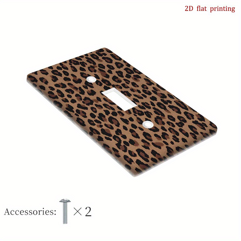 TEMU 1pc Couverture de Plaque Murale Imprimé Léopard - Impression Plateau en 2D avec Motif Animal Vibrant, Prise et Interrupteur Décoratif pour