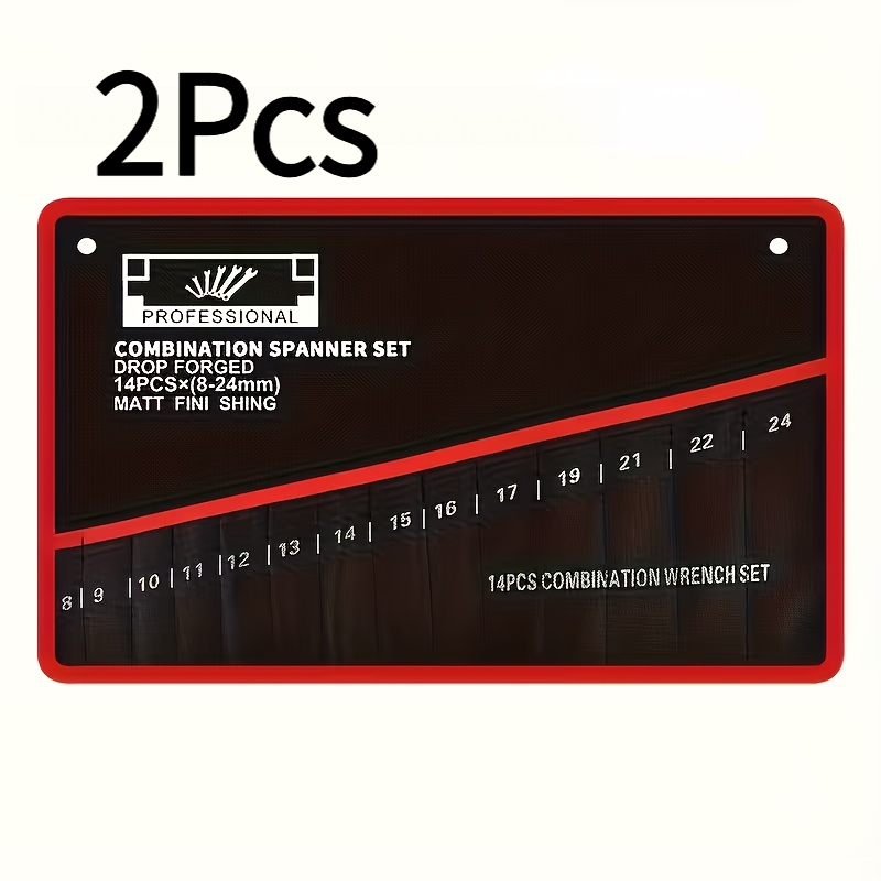 TEMU Lot de 2 sacs de rangement enroulables en tissu pour outils, sac de rangement pour clés avec 14 poches, sac enroulable pour outils durable,