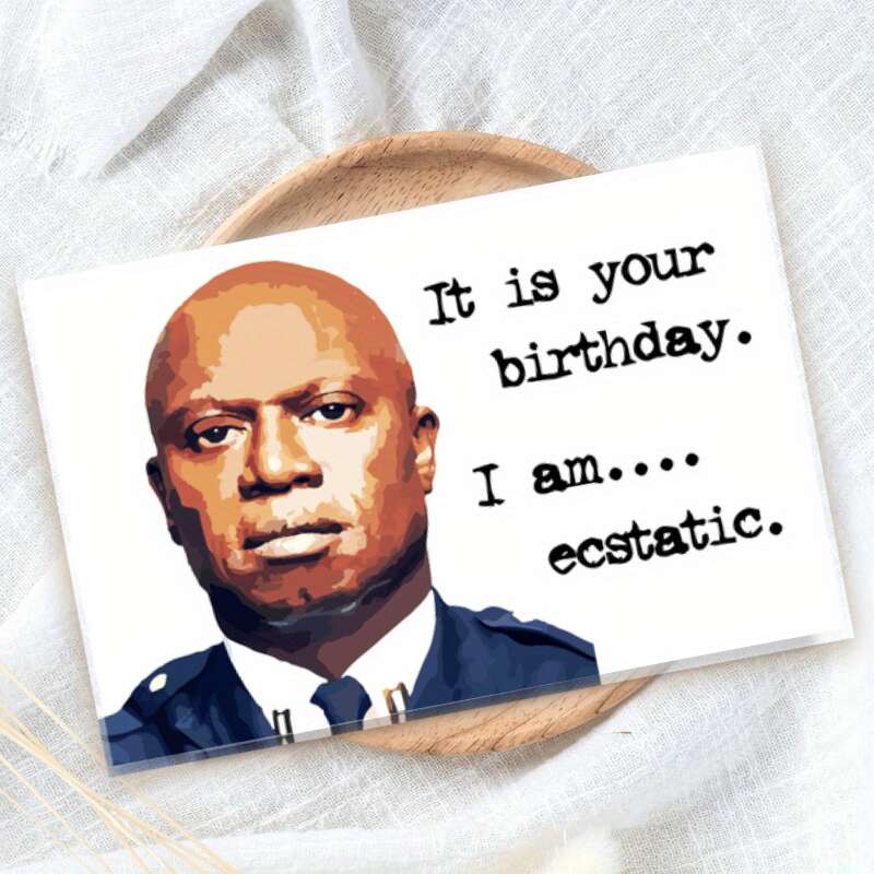 TEMU 1 Greeting Card + 1 Envelope. 2d Flat Fun Brooklyn Police 99 Captain Birthday Card: Unique Gift - Suitable For Special Occasions Christmas Gift,