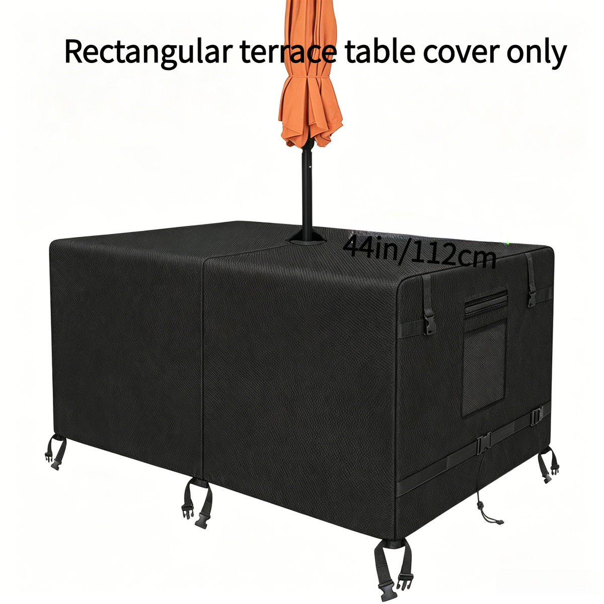 rectangular patio table cover with umbrella hole made of 400d thickened oxford fabric   resistant material tightly fits the table and chair     blocking dust fallen leaves and   to protect outdoor furniture