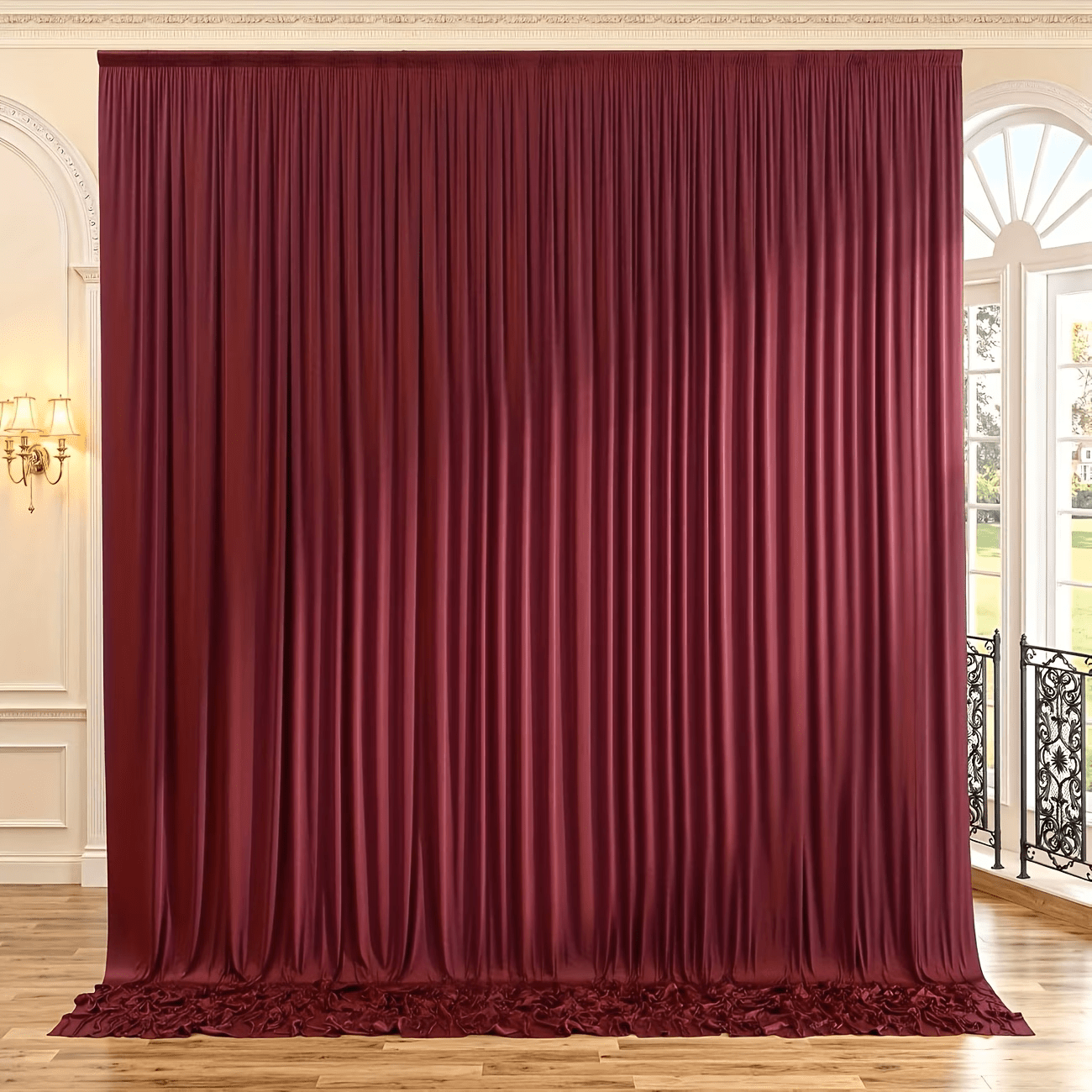 TEMU Toile de fond photographique Rouge Vin en Polyester | Durable, Lavable, Idéal pour Noël, Anniversaires, Fêtes d'anniversaire, Photographie, Fête