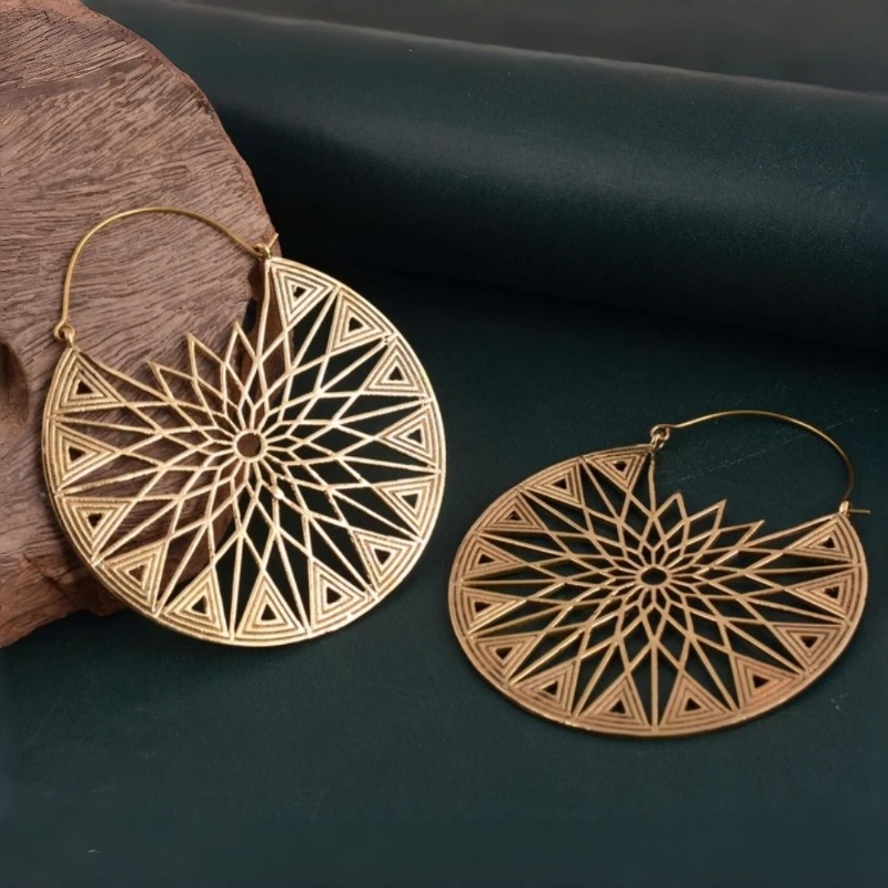 Elegant Hollow Mandala Earrings for Formal Occasions