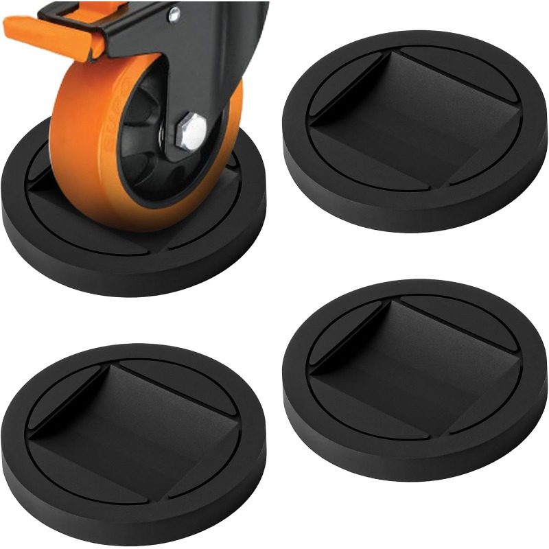 

4-pack Heavy Duty Furniture Wheel Stopper, Non-slip Rubber Caster Cups, Plastic Material, Fits Most , Ideal For Hardwood, Tile, Carpet - For Bed Frame, Sofa, Chair Legs