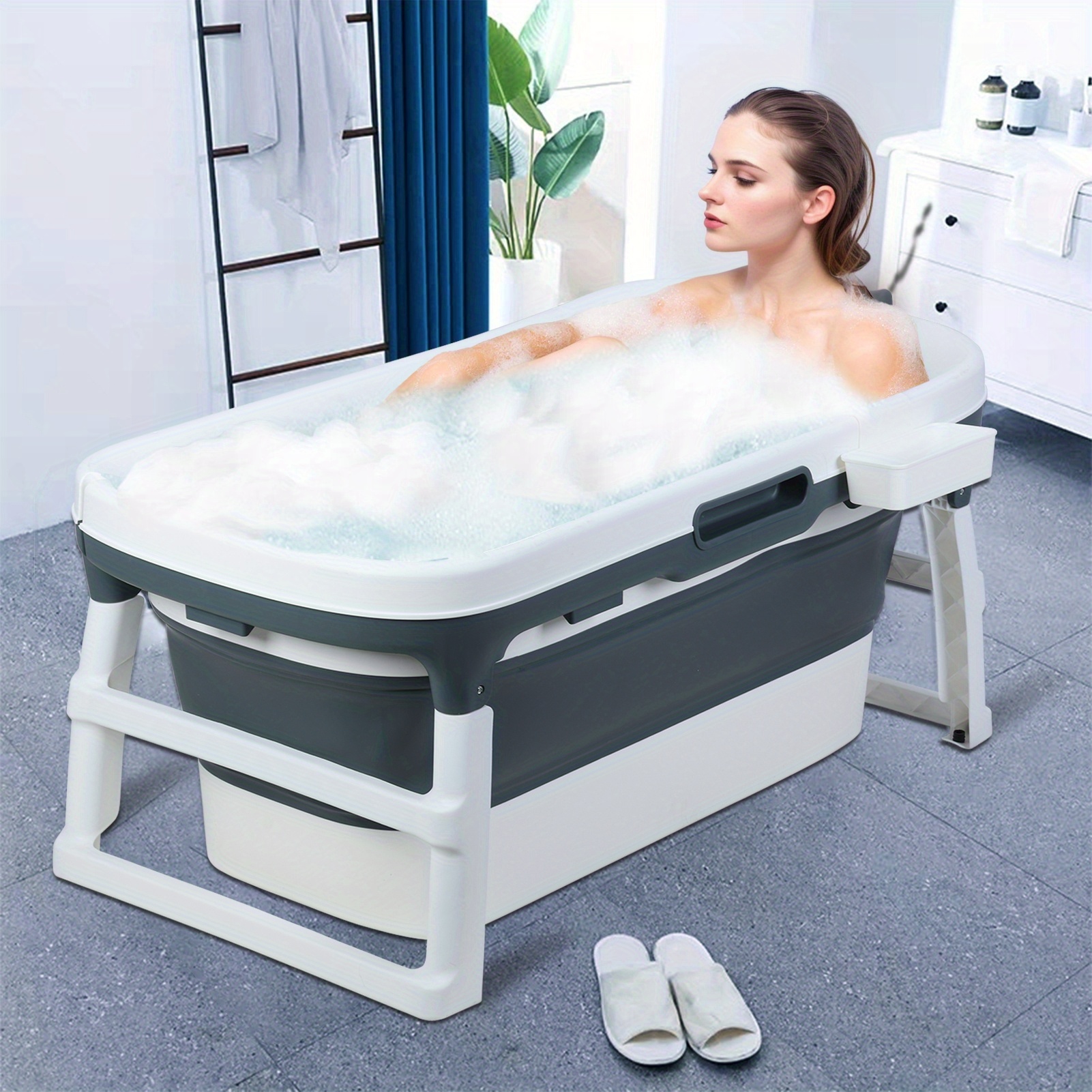 Tega Baby Bath Stand Frame For 86 Cm Bathtubs - White Foldable Baby Bathing Station, Back-Friendly Height