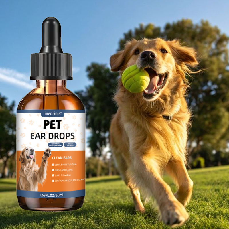 50ml Concentrated Pet Ear Care Drops, Quickly Removes Stubborn Earwax Residue, Soothes Sensitive Ear Canal Skin, Improves Excessive Ear Canal Secretions, Suitable for Both Cats and Dogs, a Great Grooming and Care Product