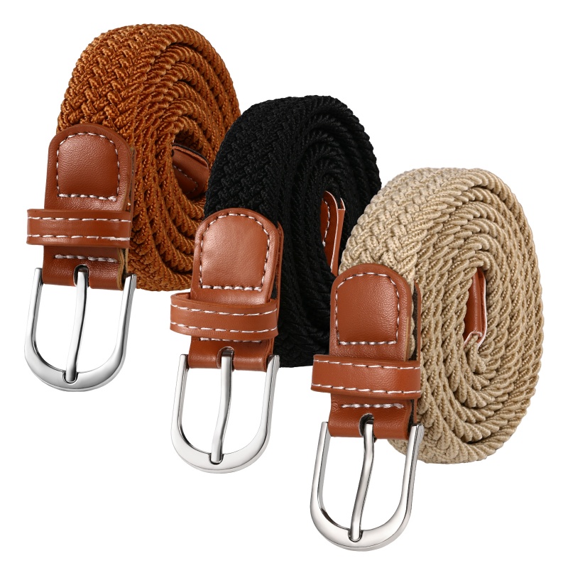 3pcs Elastic Waistband, No Drilling Required, Casual Braided Waistband
