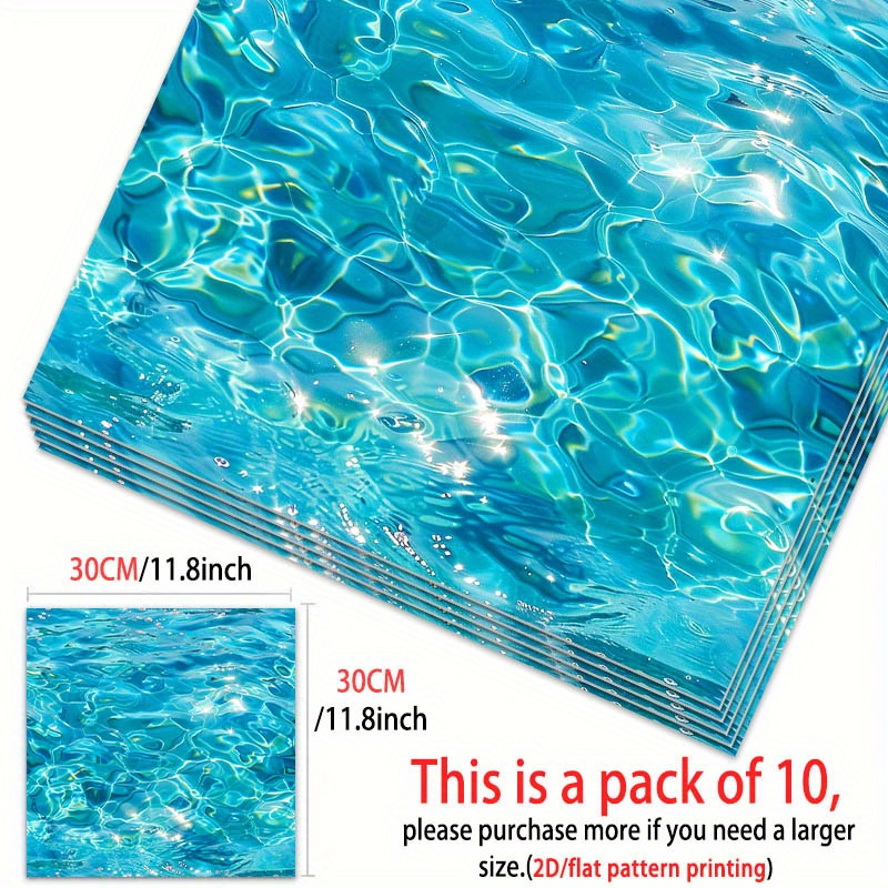 TEMU 10 pièces, 2D plat, 11,81 x 11,81 pouces (30 x 30 cm) autocollants de sol en PVC, de sol artistiques auto-adhésifs, adaptés à la décoration de
