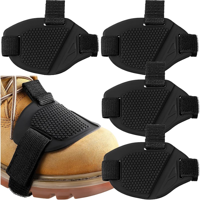 TEMU 4pcs Motorcycle Shifter Pad Boot Cover Black Motorcycle Shoe Cover Rubber Shoe Protector Pads For Men Women Gear Accessories