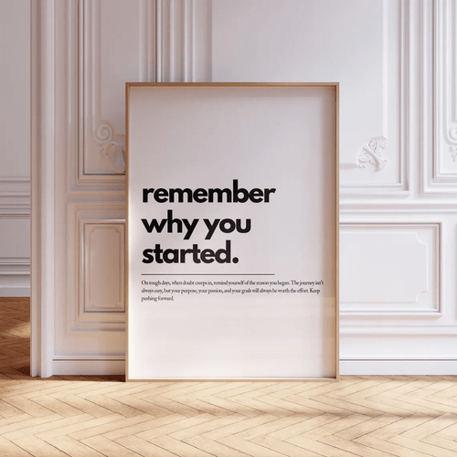 1pc remember why you motivational quote wall art poster uplifting printable goal reminder sign suitable for home office bedroom living room decor unframed housewarming gift positive affirmation decoration