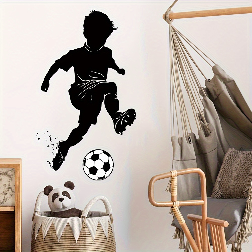 Image of Football Little Boy Wall Sticker Living Room Sofa Background Wall Decoration Sticker Bedroom Study Room Wall Sticker