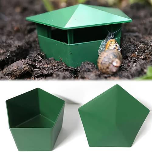 10pcs/set 5 Bases + 5 Lids Snail Bait Trap Cage Is an Insect Catcher Made of Plastic, for Garden Reptiles and Vegetable Gardens