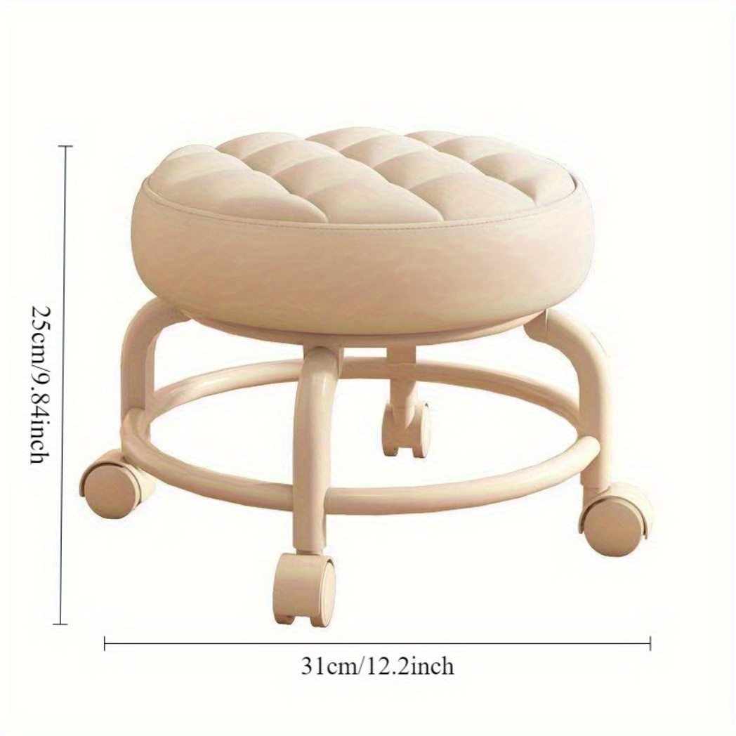 1pc small stools with wheels low stools round stools household mobile swivel stools shoe stools multifunctional beauty sewing   repair and shoe changing stools with a   weight not exceeding 70   Product details 0