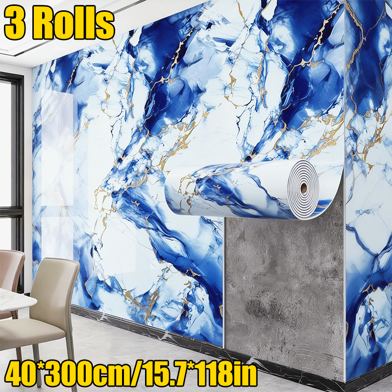 3rolls 40x300cm/15.7x118in Self Adhesive Wallpaper With Luxurious Gilded Texture, Wall Panel Hanging Decorative Tiles, Waterproof And, Removable Without Leaving Any Marks, Designed
