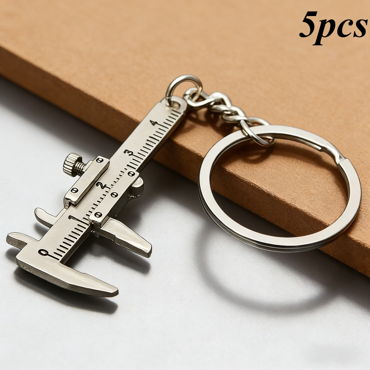 5-pack Mini Vernier Calipers Keychains 0-40mm Metal Portable Measuring Tools For Keys