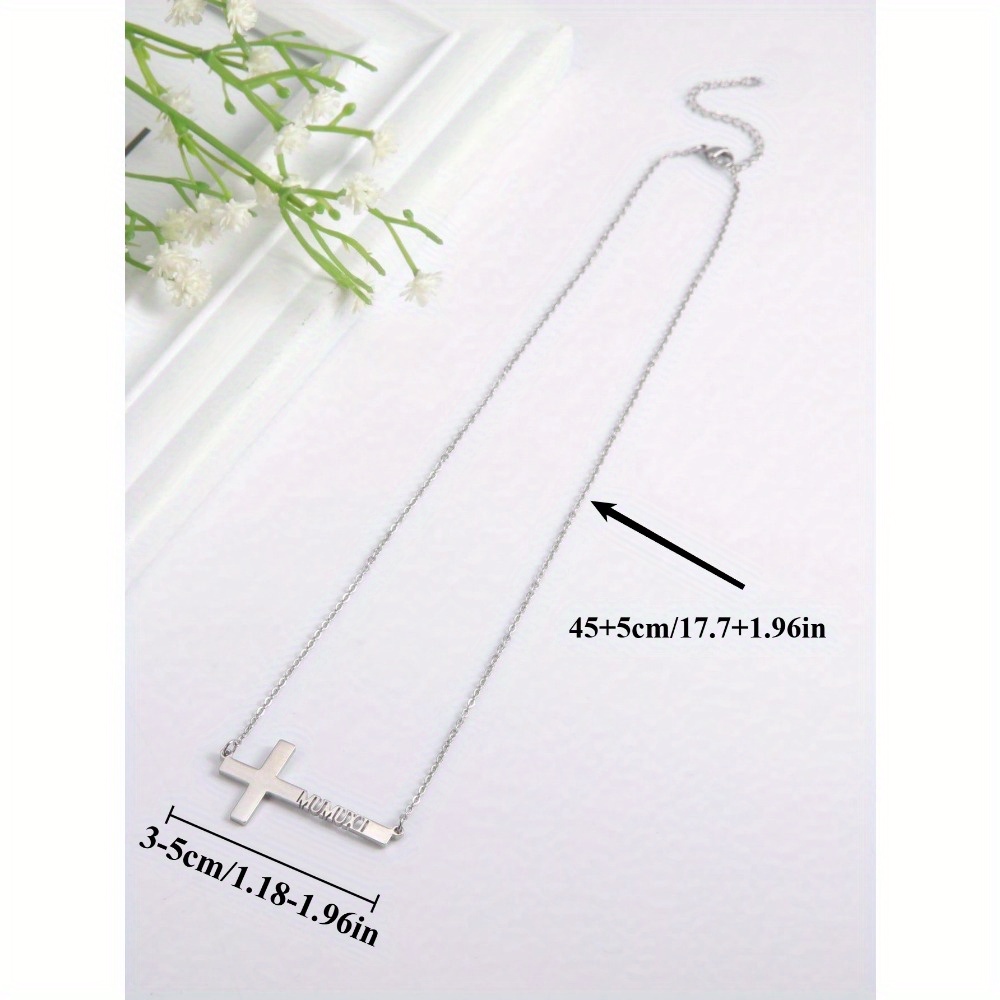 Unisex Customizable Stainless Steel Cross Necklace
