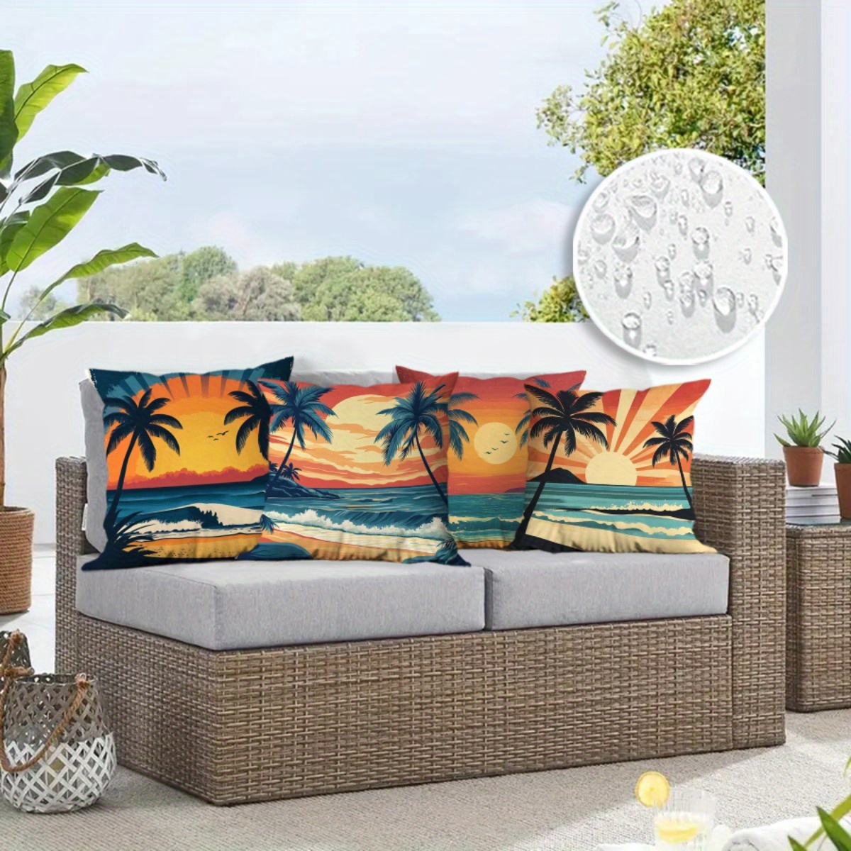 high quality outdoor cushion covers tropical ocean palm tree
