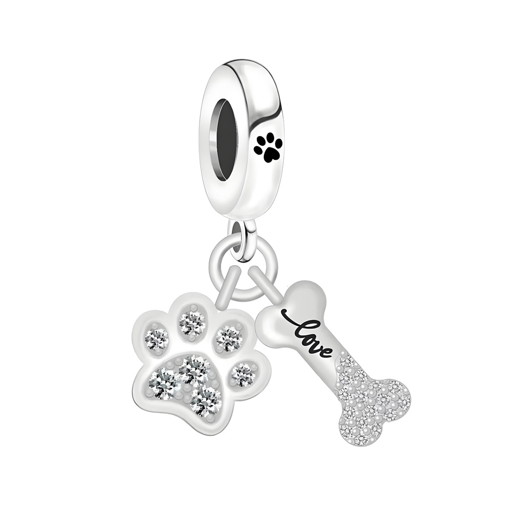E-shop 1 Stück Kupfer mit einzigartigem Design, niedlichen Haustierpfotenabdrücken und Knochenanhängern, zum Basteln von Armbändern oder Halsketten für