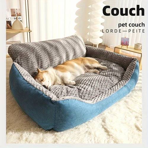 1pc luxury extra large orthopedic dog bed clearance deal cat sofa pet couch with cat teaser winter warm fluffy kennel cushion pad suitable for golden retriever corgi a perfect gift for fur babies in howloween christmas