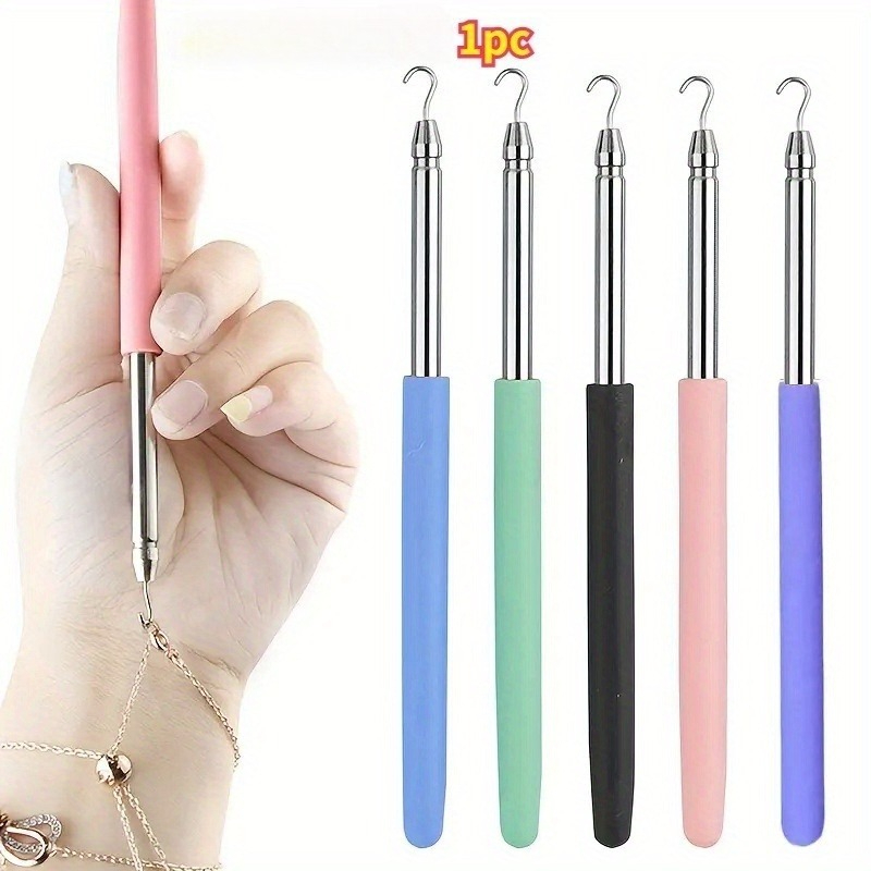 TEMU Random Color Stainless Steel Jewelry Assistance Tool, Suitable For Bracelets, Necklaces, And Earring Hooks, To Put On And Jewelry. Comfortable