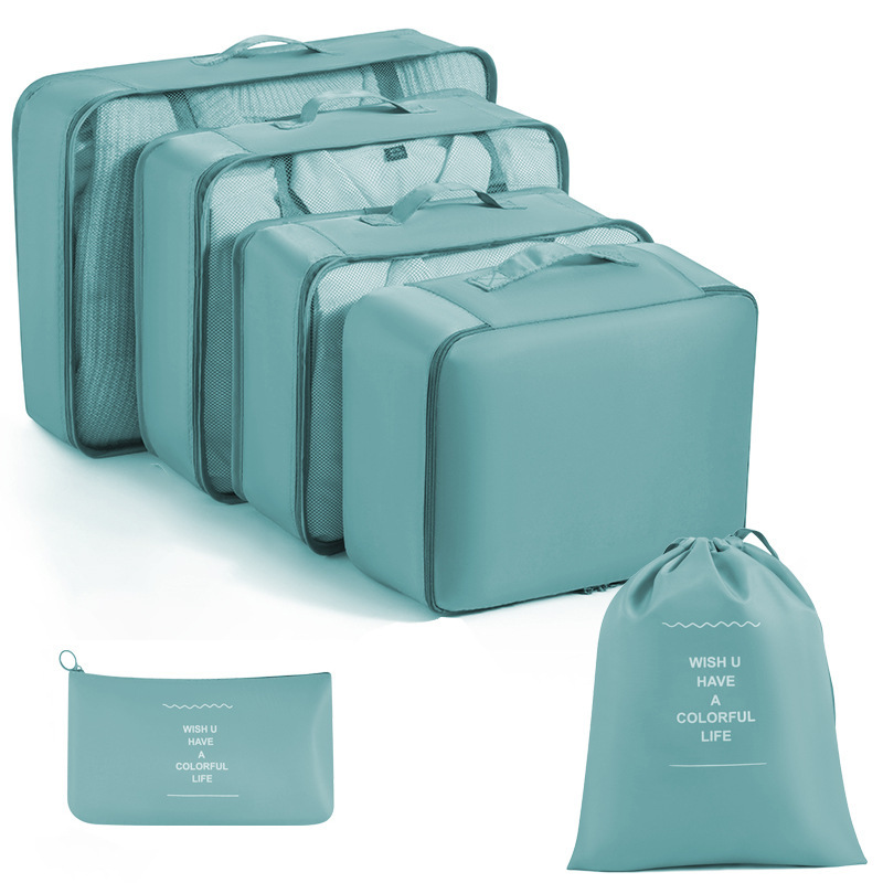 TEMU 6pcs Travel Storage Bag Set, Including Travel Luggage Storage Bags, Laundry Bags, And Suitcase Storage Bags, With Packaging Design, Suitable For