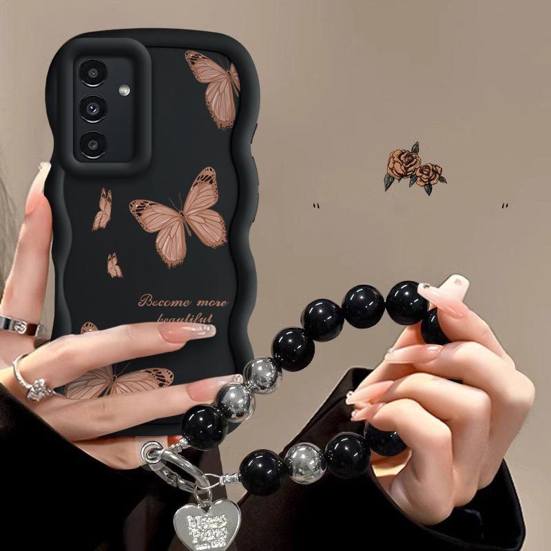 TEMU Coque de téléphone - Chat de dessin avec motif de cordon de et argentées, , adaptée pour Galaxy A14 5G, avec une de confort et un poids léger,