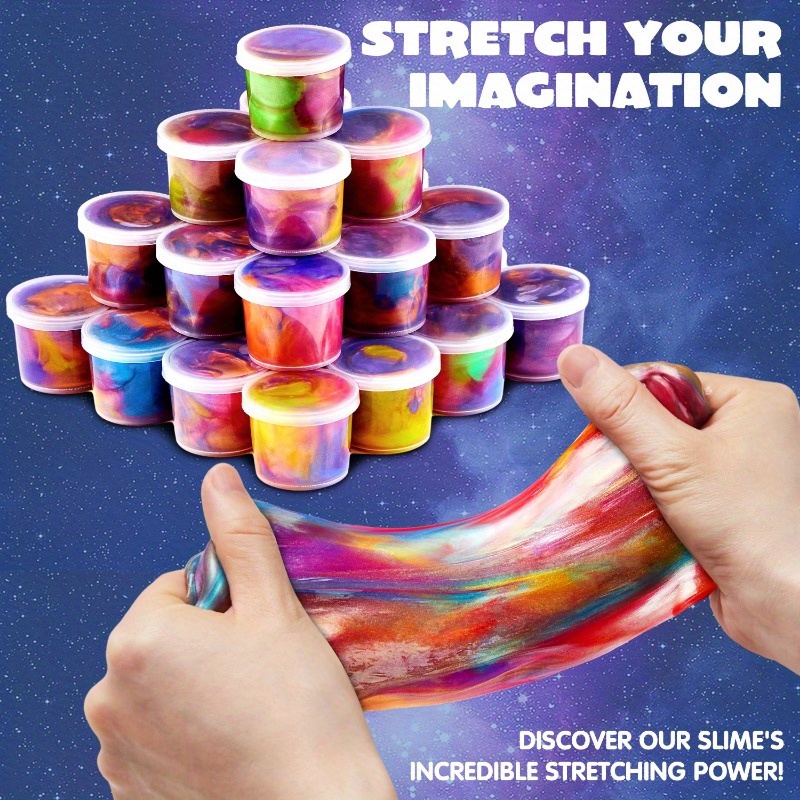TEMU Syncfun 24pcs Slime Favors – Stretchy, Non-sticky & Safe For , Vibrant Mixed Colors, Birthday Parties, Classroom Rewards, And Easter Basket