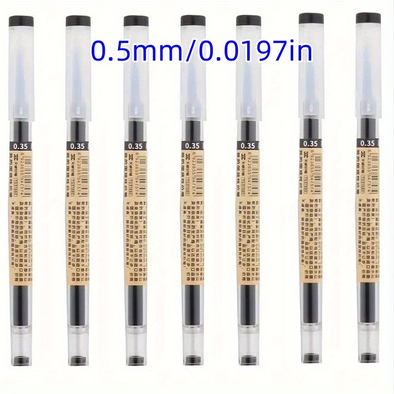 TEMU 7 Japanese Fine Tip Gel Pens, 0.35/0.5mm Quick-drying Neutral Ink Pens, Plastic Material, Suitable For School And Office Use, Smooth Writing -