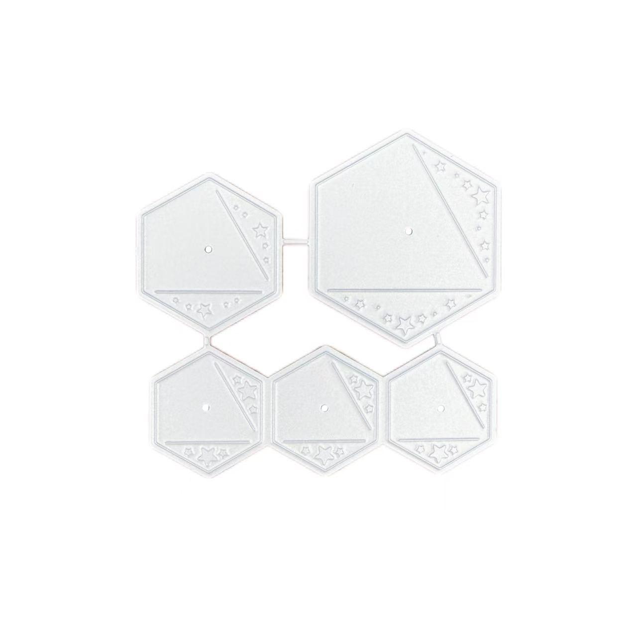 Image of Winter Christmas Hexagon Flower Decoration Greeting Card Metal Cutting Dies Craft Mold Cutting, For Scrapbooking, Card Making, And Paper Crafts, Paper Craft Supplies