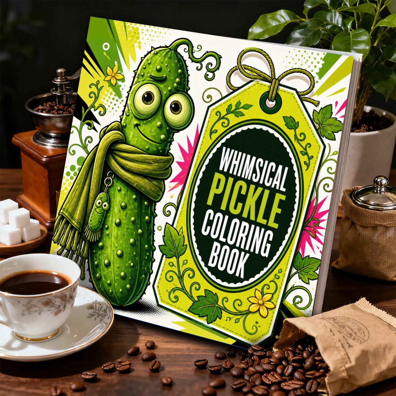 TEMU 1 Book - Adult Pickle Coloring Book With 24 Pages - Single-sided Printed Stress-relief Activity, Includes Pickle-themed Pages, Suitable As A